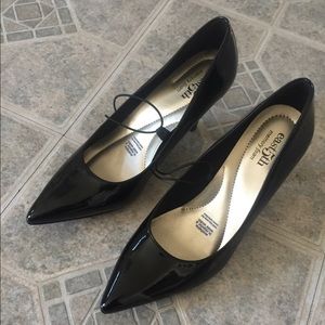Black laquered heels